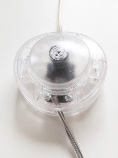 inline round lamp switch with 2 metres of 2 core 0.75mm of round transparent flex