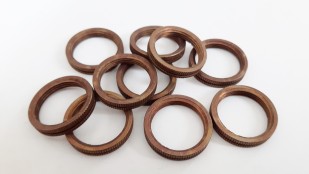 B15 SBC ANTIQUE BRASS shade rings 23mm width external 18mm width internal