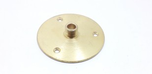 Raw Solid Brass Mounting Plate for Lampholders 10mm thread 50mm wide