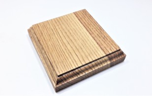 Square ceiling pattress manufactured from Oak. Approx. width 115mm