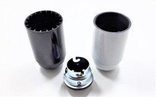 B22 BC Bakelite lampholder plain skirt black or white 65mm high 40mm wide 10mm thread