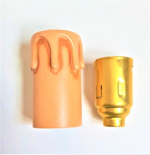 Candle Tube with B22 lamp holder Antique Drip Card 55mm x 26mm