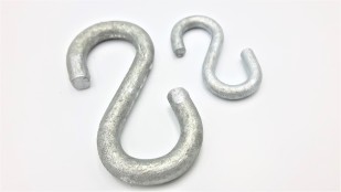 STRONG GALVANIZED OPEN S HOOK 65MM X 30MM