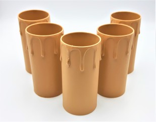 Candle Tubes-sleeves brown Drip Plastic 39mm x 85mm