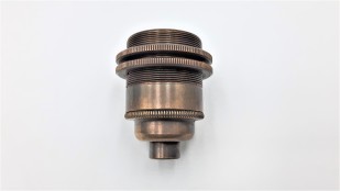 ES E27- 3 part bulb lamp holder aged antique brass effect M10 base