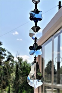 Crystal Suncatcher Blue Crystal Flowers And Pear Drop