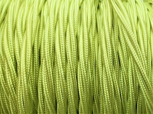 BRAIDED 3 CORE SILK FLEX ELECTRIC CABLE GREEN 0.75MM
