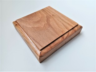 Oak ceiling pattress, thick square ceiling pattress or plinth oiled