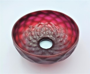 Antique Venetian Chandelier Bowl Ruby Red 115mm Width