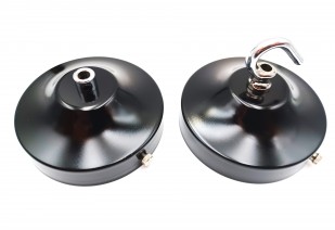 100mm chandelier black ceiling rose with cord grip or hook in chrome