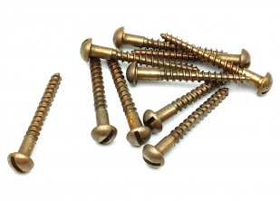 Wood screws antique brass dome flat head 