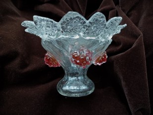 Venetian Chandelier Glass top canopy clear with Red Tips 
