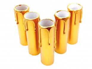 Chandelier Candle Tubes antique gold Card 85mm x 26mm  