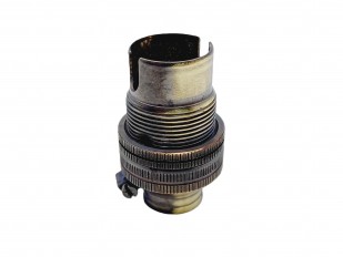 Brushed Antique lamp holder SBC B15 threaded skirt half inch thread