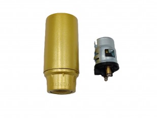 Bakelite B15 SBC lamp holder Gold plain skirt  M10 base 