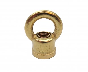 chandelier hook closed brass loop 10mm thread 22mm dia