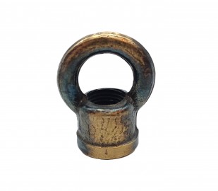 CHANDELIER HOOK CLOSED HOOP -10MM THREAD - IN BRUSHED ANTIQUE - 22MM DIAMETER