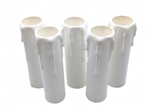 white plastic wax drip effect candle tubes 85mm height x 23mm
