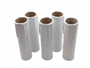 Chandelier Candle covers White Drip Card 100mm x 24mm 