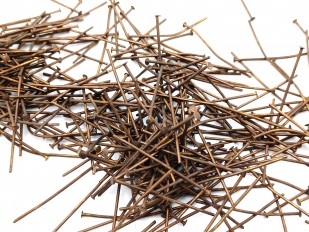 Chandelier Connecting Pins Aged Antique Brass 30mm X 0.8mm 2mm Head Pack 100