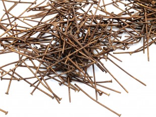 Chandelier Connecting Pins Aged Antique Brass 35mm X 0.8mm 2mm Head