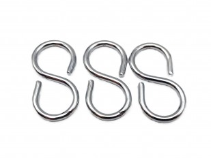 Chrome S Hook  Closed Type 10kgs Max Load 3 pack