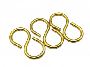 chandelier hook closed S hook in BRASS 10kgs max load 3 pack