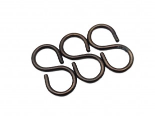 chandelier closed S hook AGED BRASS 10kgs max load 3 pack