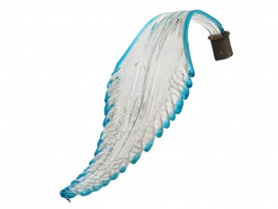 Chandelier Murano glass Leaf blue and clear