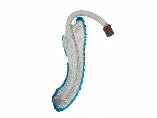 Antique Venetian glass chandelier Leaf blue and clear