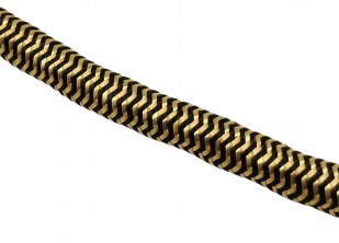 ROUND OVERBRAID 3 CORE SILK FLEX GOLD-BLACK  0.75MM