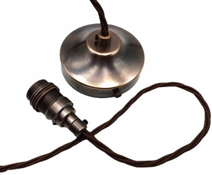 Antique Brass Ceiling Rose With E14 Lamp Holder Set 100mm Ceiling Rose