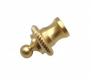 CHANDELIER ROPE EDGE FINIAL CAST BRASS 10MM THREAD