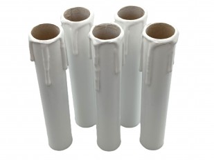5 Candle Tubes white drip Card 150mm x 24mm 