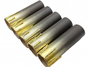 Chandelier Candle Tubes brown with gold drip Card 120mm x 32mm 5 pack 