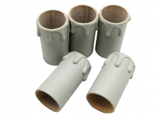 Candle Tubes Grey Drip Card 55mm x 26mm 5 pack