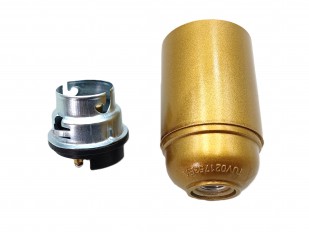 B22 BC Bakelite lamp holder plain skirt gold 10mm base thread  (COPY)