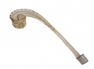 Murano tinted glass chandelier leaf crook