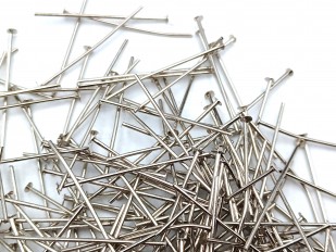 100 Nickel pins 40mm x 0.8mm with 2mm pin head