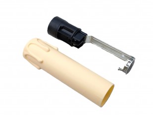 Cream drip plastic candle cover and E14 lamp holder 100mm x 24mm wide 