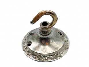 Vintage chrome plated brass ceiling Hook with screws 