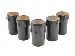 5 Chandelier Candle Tubes brown drip Card 55mm x 26mm  