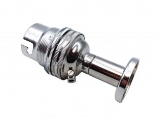 Unswitched pedestal lamp holder chrome B22 large bayonet cap 2 sizes