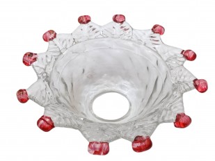 Murano glass chandelier dish pan dish red and Clear Circa 1860 
