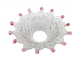 Murano glass chandelier dish pan red and Clear Circa 1860 