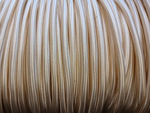 2 CORE BRAIDED PVC CREAM ELECTRIC CABLE 0.50MM