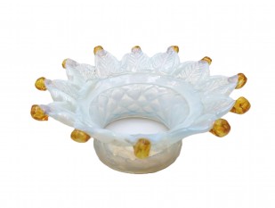 Antique Italian blue and gold Chandelier glass canopy