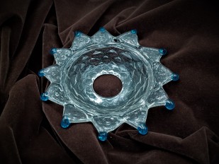 Antique Italian Chandelier Glass Pan with Blue tips