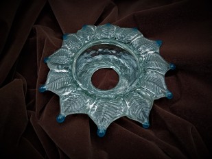 Antique Murano Chandelier Glass Dish Pan with Blue tips