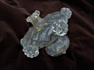 Antique Murano chandelier lower finial ball clear glass